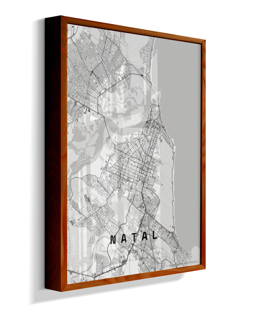 Quadro Mapa de Natal - Vertical