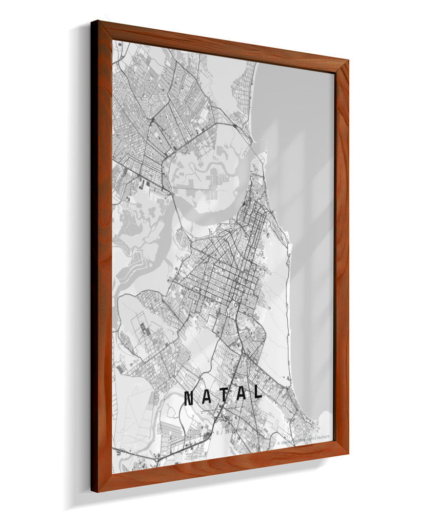 Quadro Mapa de Natal - Vertical
