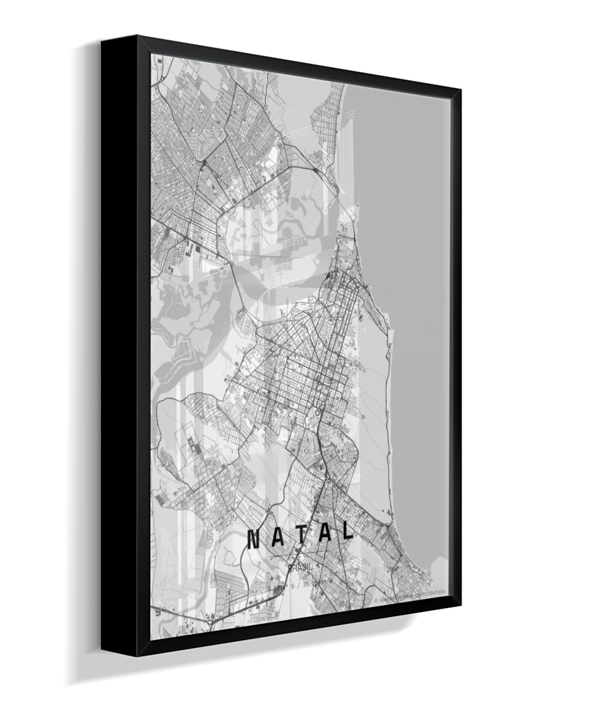 Quadro Mapa de Natal - Vertical