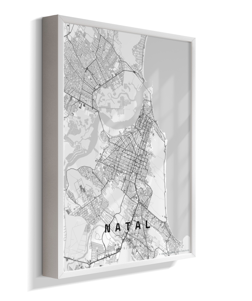 Quadro Mapa de Natal - Vertical