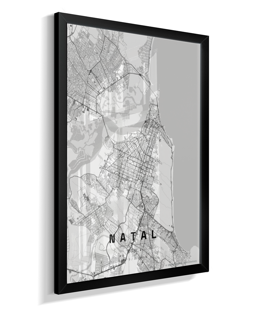 Quadro Mapa de Natal - Vertical