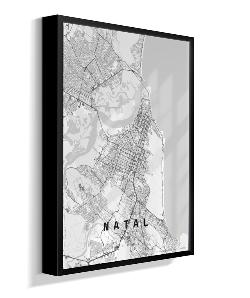 Quadro Mapa de Natal - Vertical