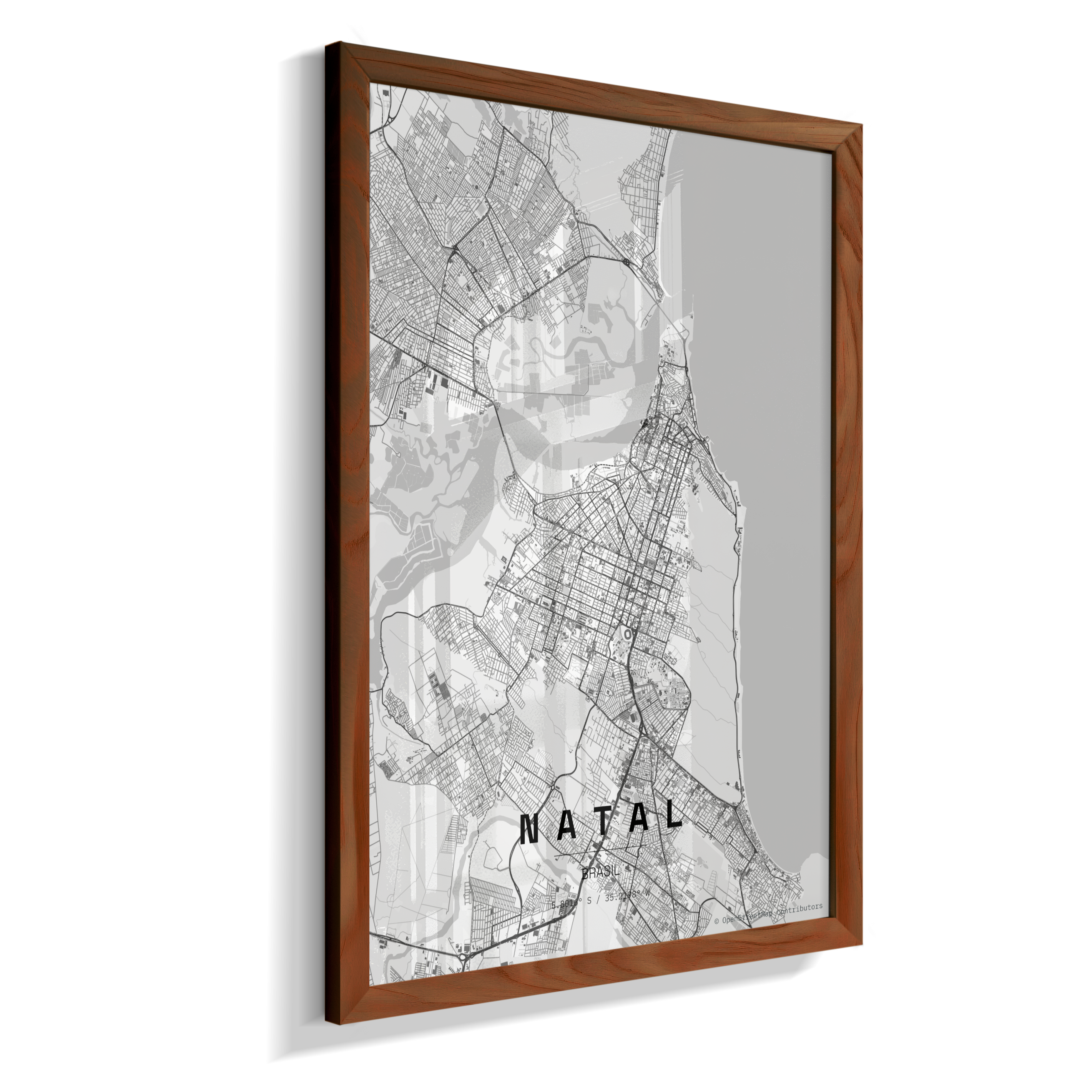 Quadro Mapa de Natal - Vertical