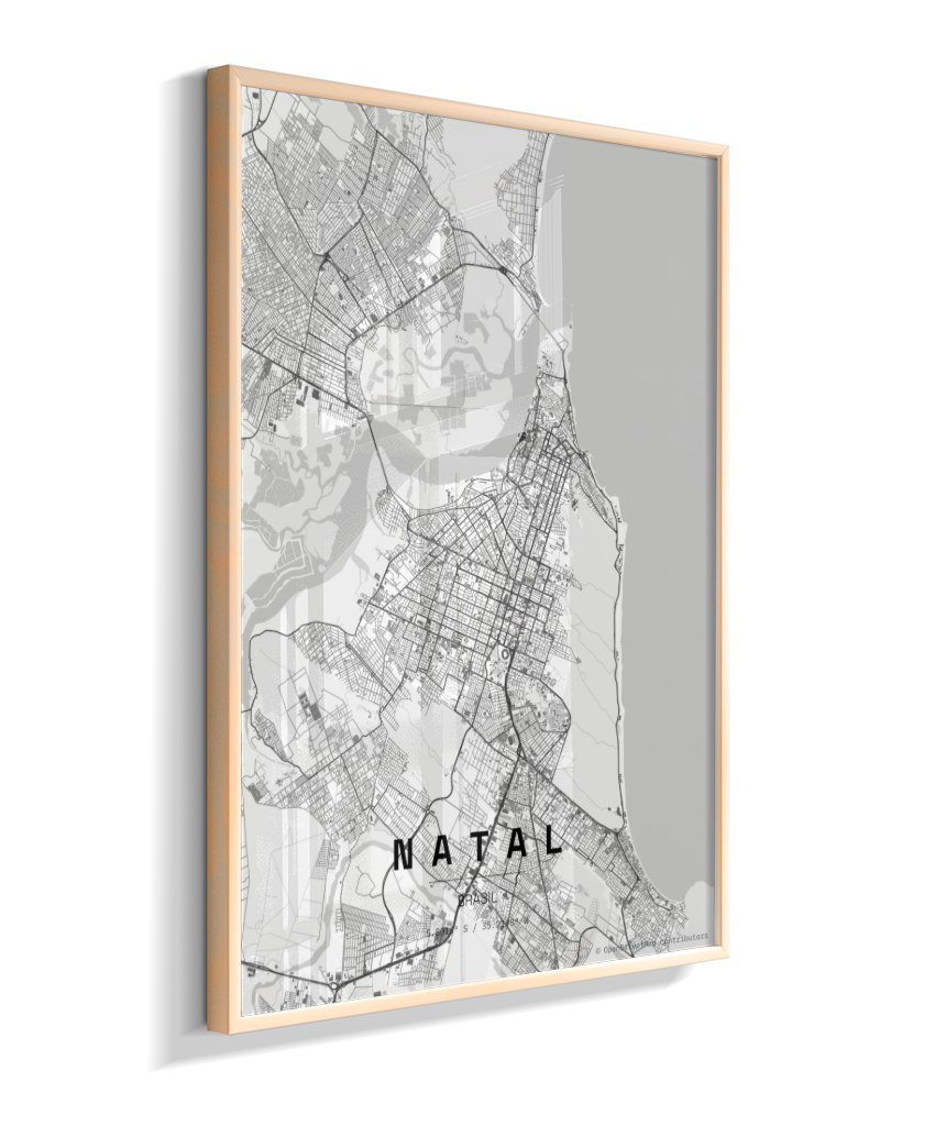 Quadro Mapa de Natal - Vertical