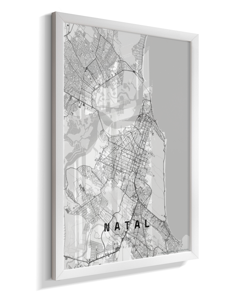 Quadro Mapa de Natal - Vertical