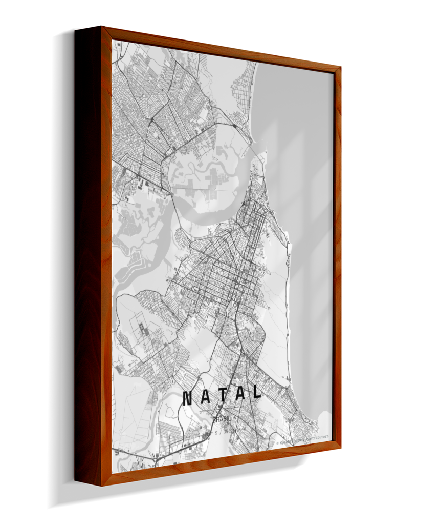 Quadro Mapa de Natal - Vertical