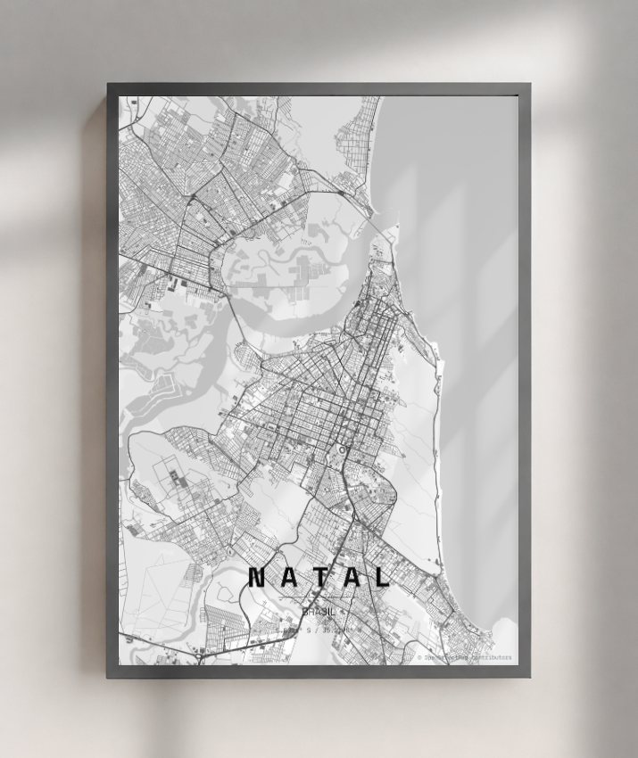 Quadro Mapa de Natal - Vertical