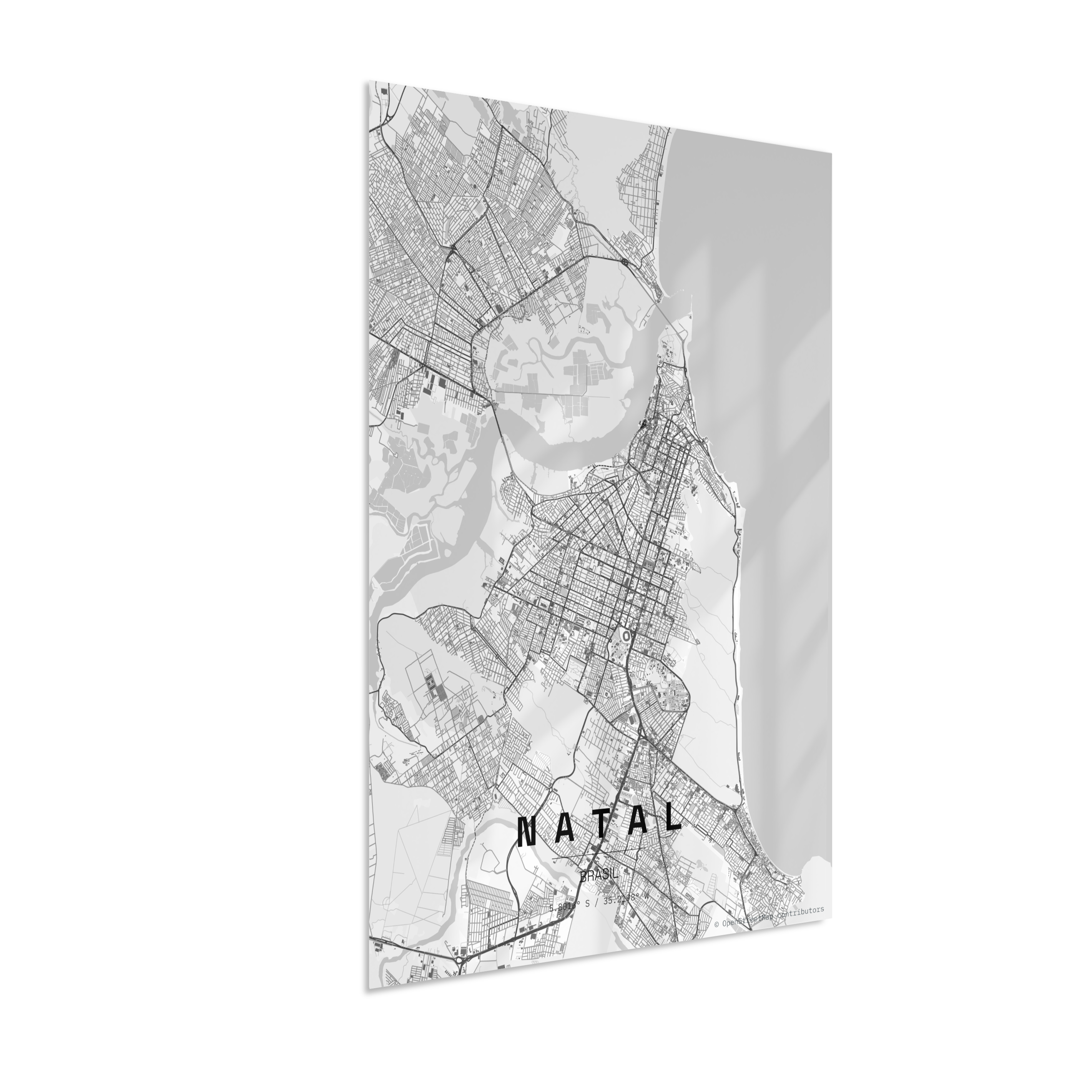 Quadro Mapa de Natal - Vertical
