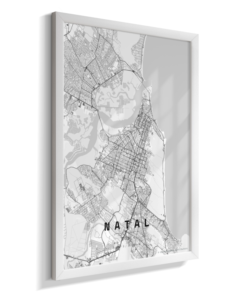 Quadro Mapa de Natal - Vertical