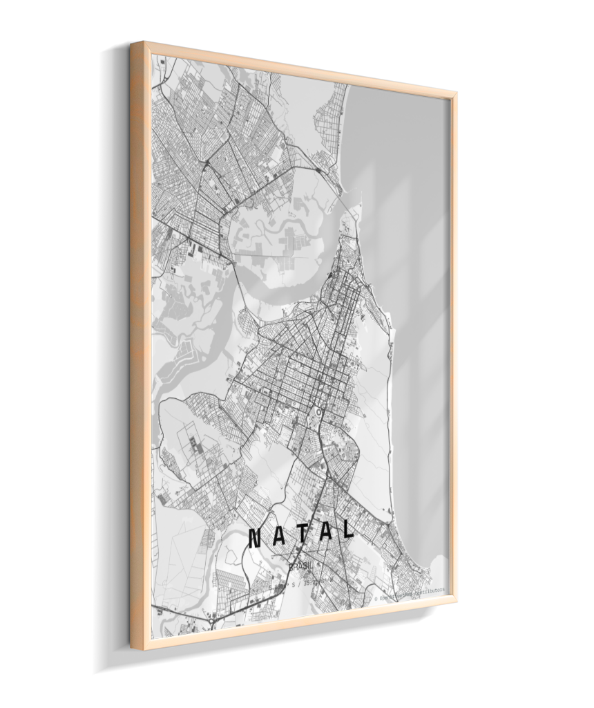 Quadro Mapa de Natal - Vertical