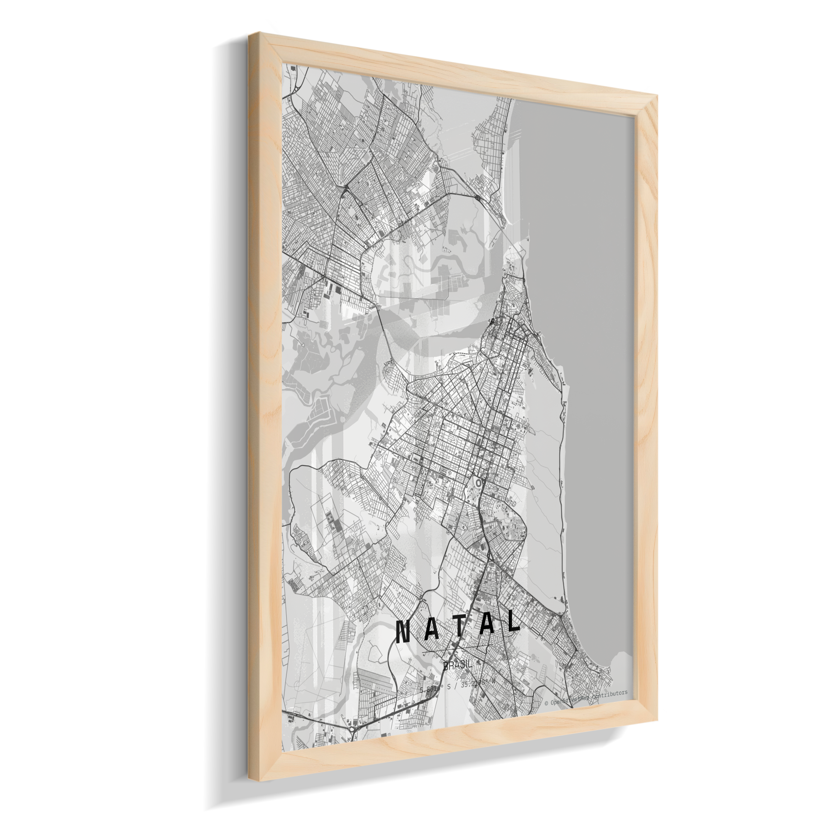Quadro Mapa de Natal - Vertical