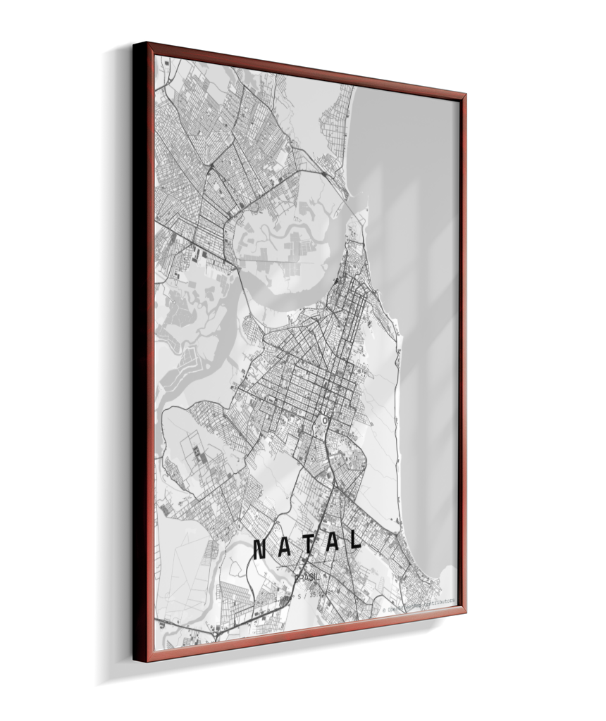 Quadro Mapa de Natal - Vertical