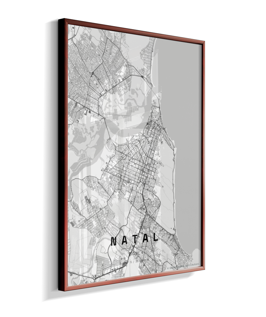 Quadro Mapa de Natal - Vertical