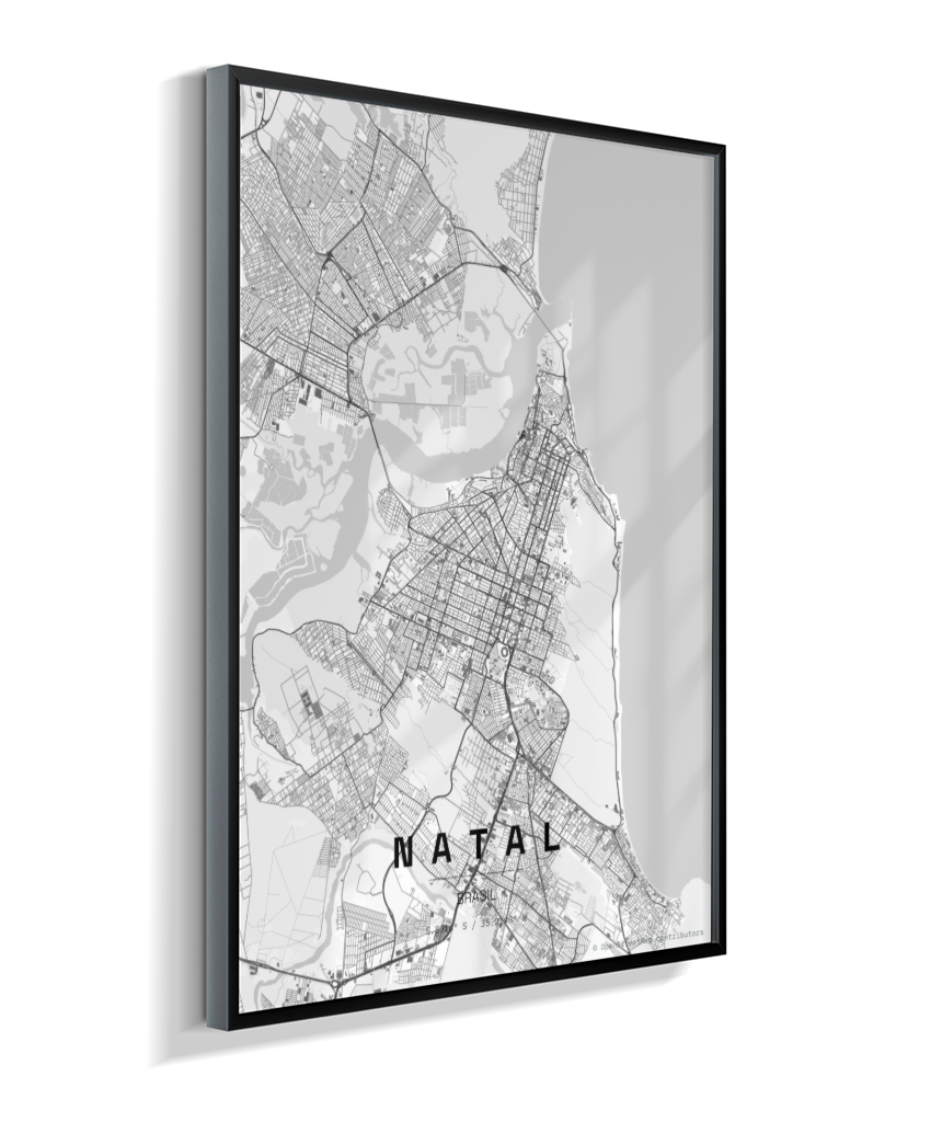 Quadro Mapa de Natal - Vertical
