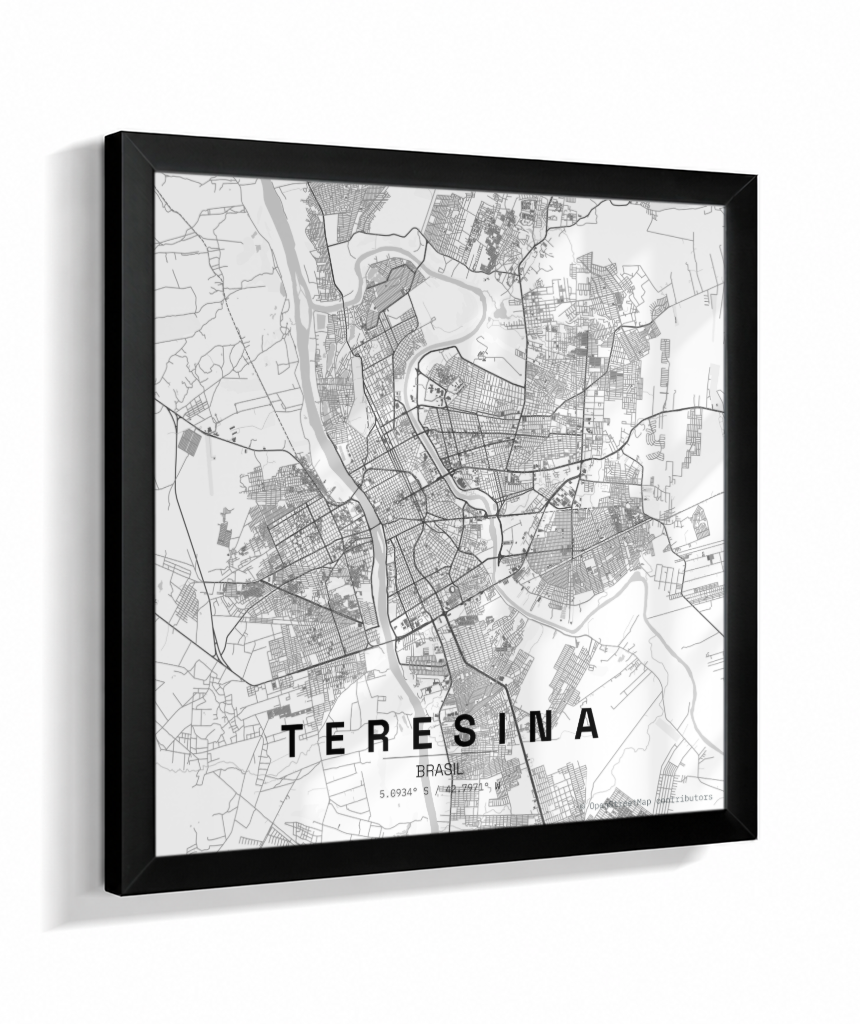 Quadro Mapa de Teresina - Quadrado