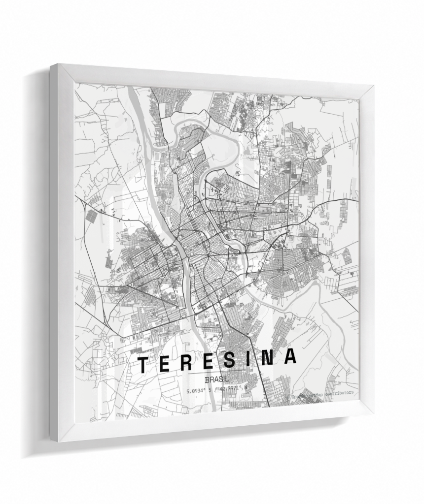 Quadro Mapa de Teresina - Quadrado