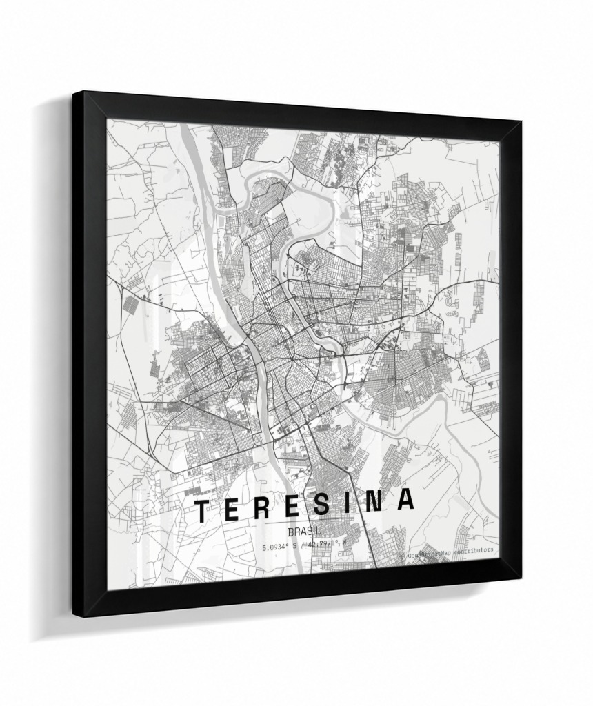 Quadro Mapa de Teresina - Quadrado