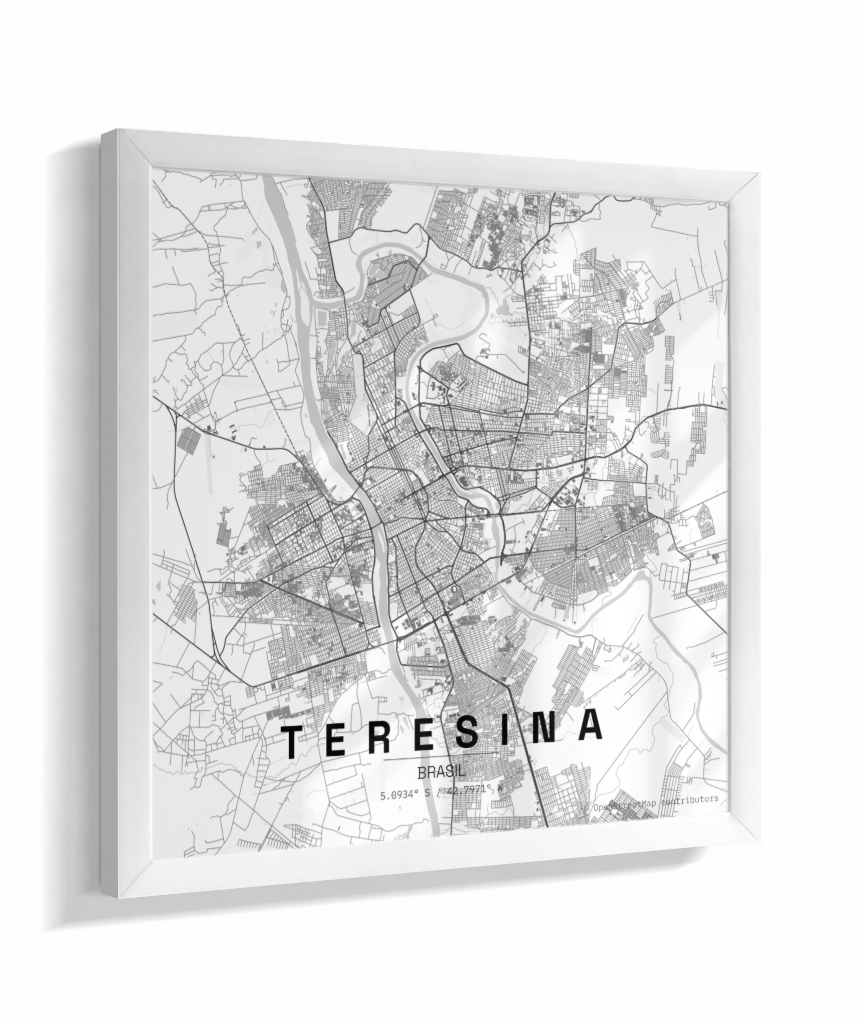 Quadro Mapa de Teresina - Quadrado
