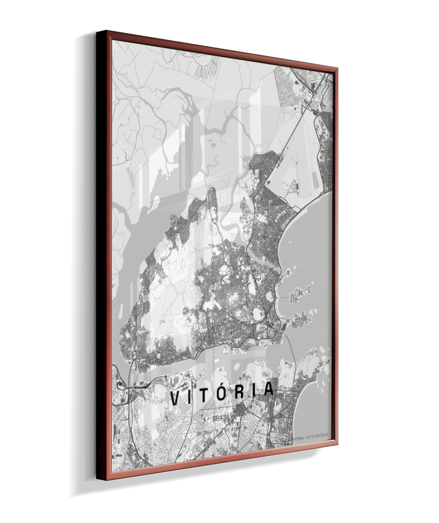 Quadro Mapa de Vitória - Vertical