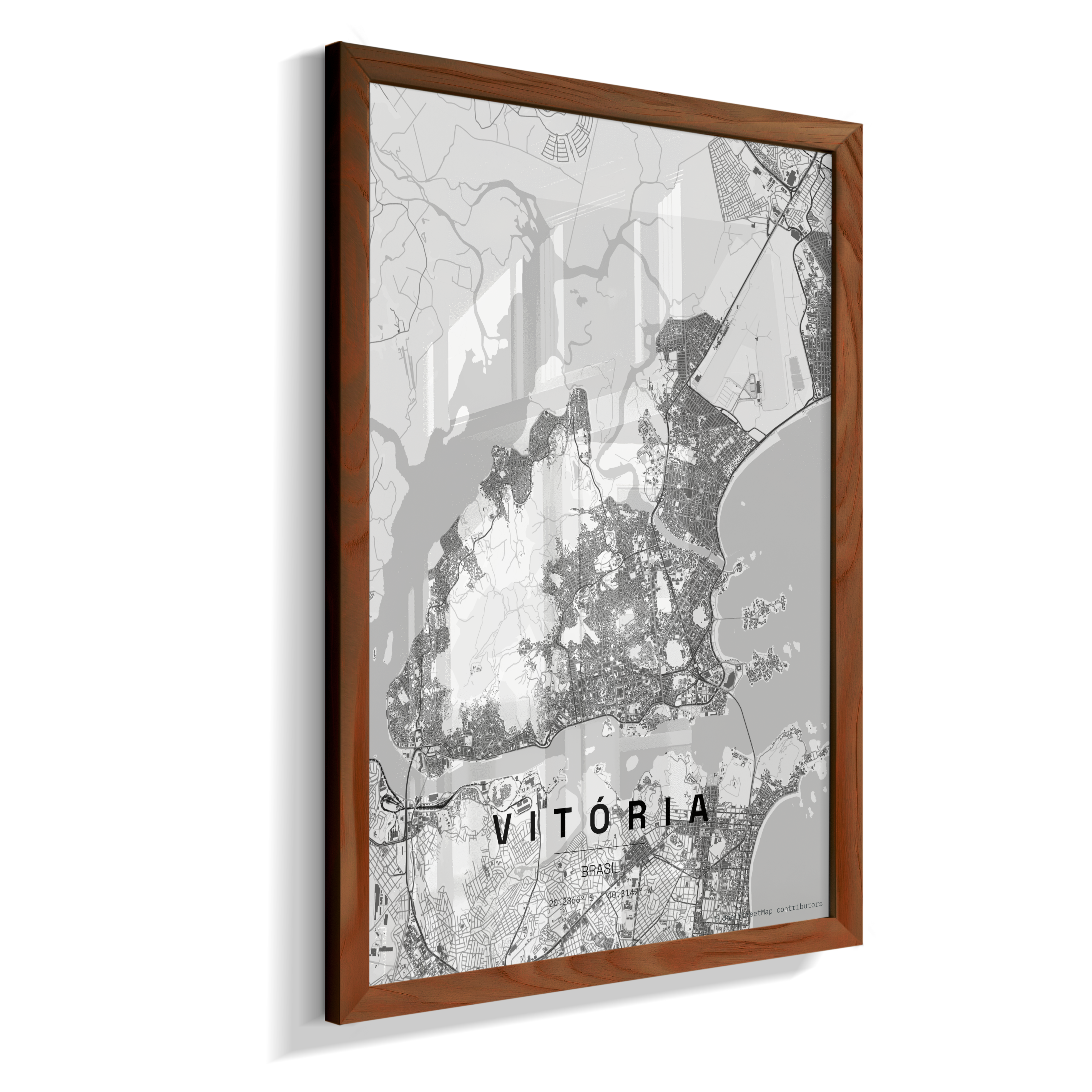 Quadro Mapa de Vitória - Vertical