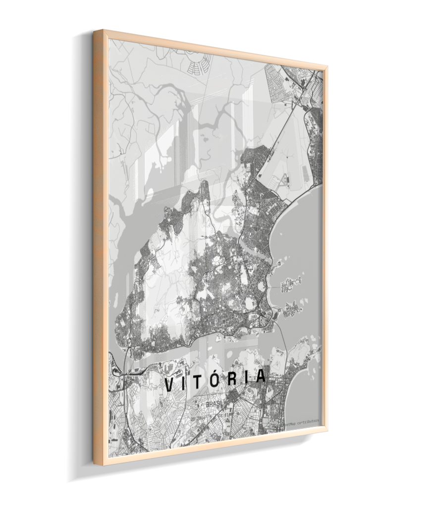 Quadro Mapa de Vitória - Vertical