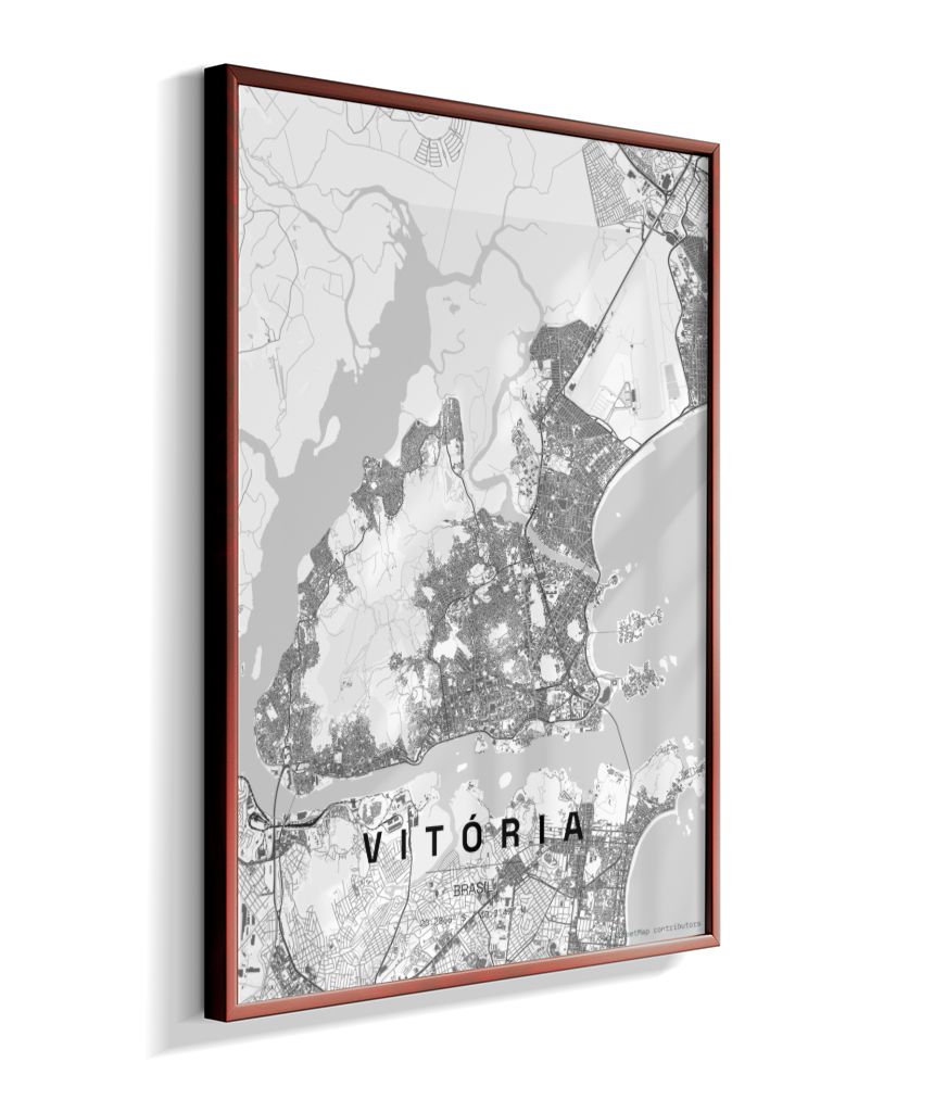 Quadro Mapa de Vitória - Vertical