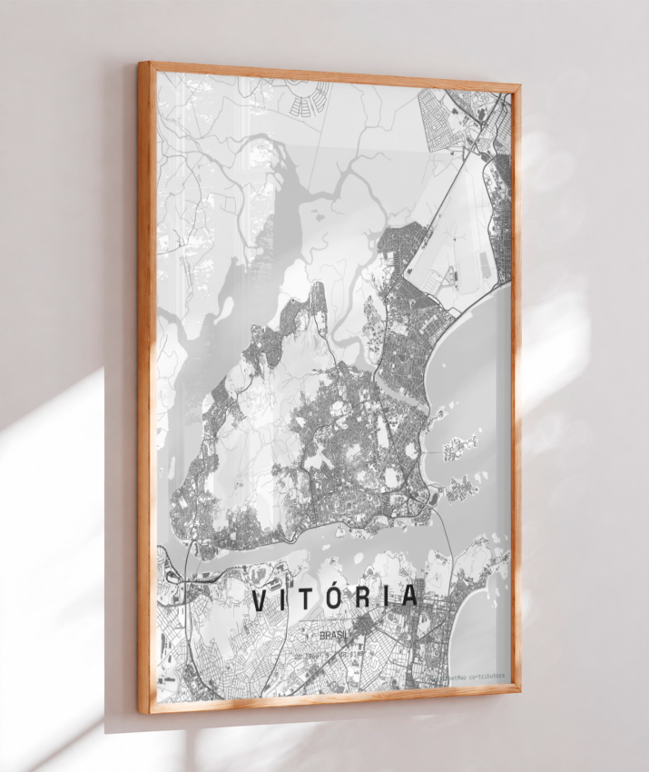 Quadro Mapa de Vitória - Vertical