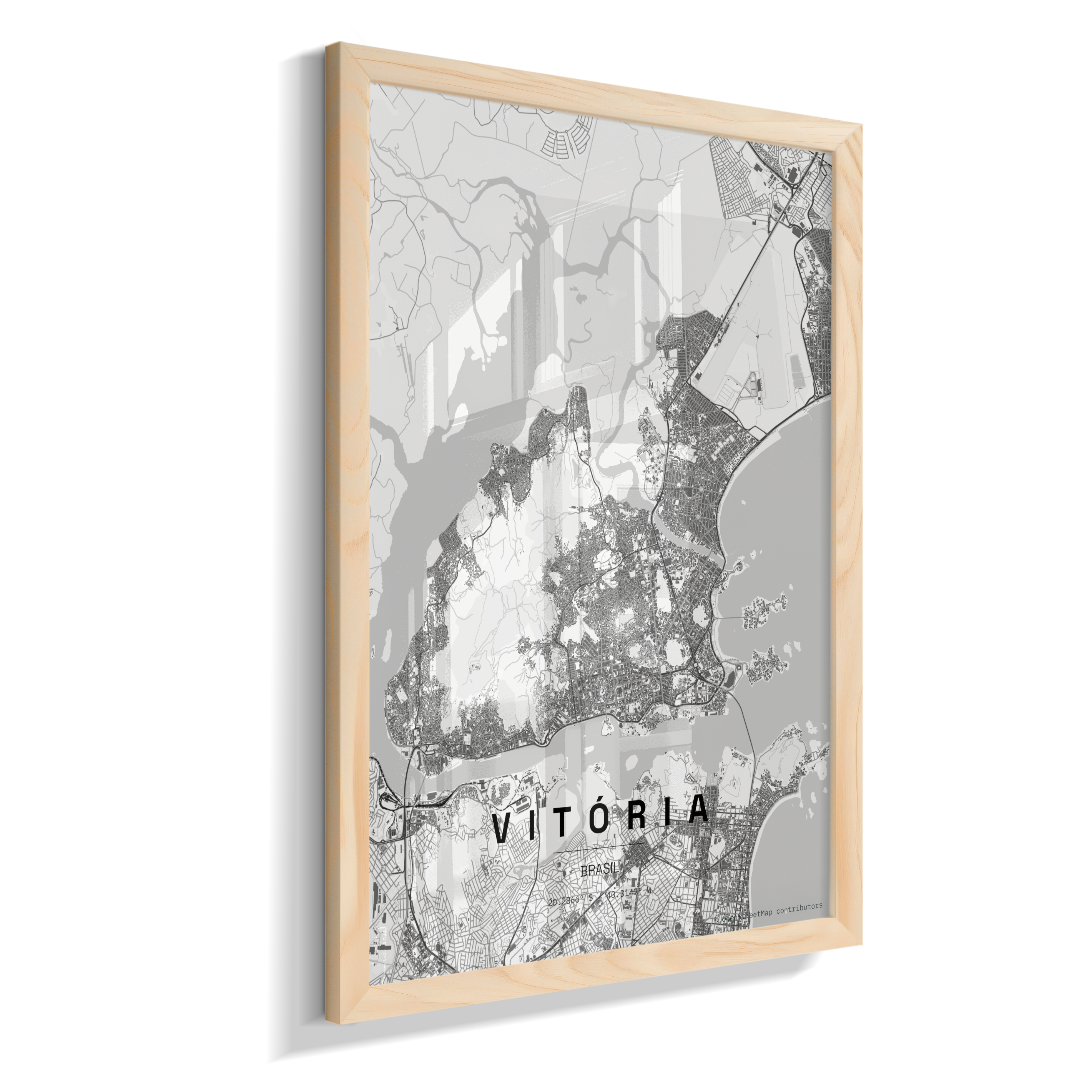 Quadro Mapa de Vitória - Vertical