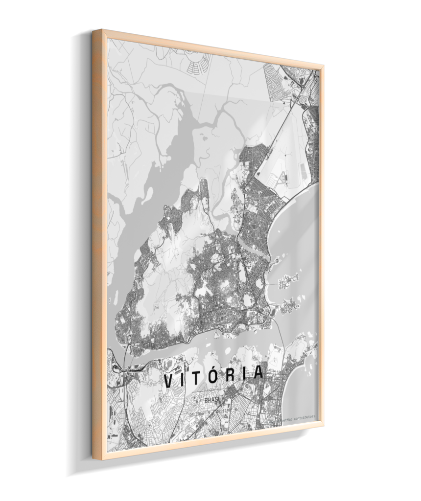 Quadro Mapa de Vitória - Vertical