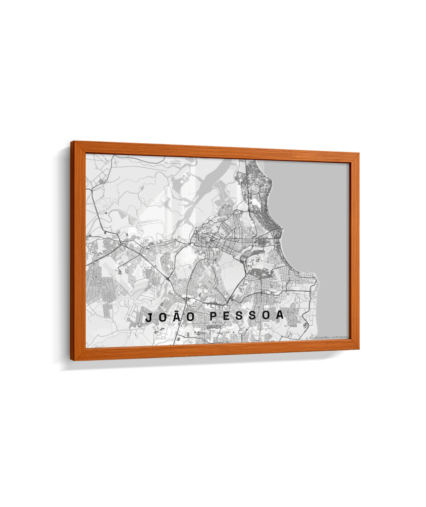 Quadro Mapa de João Pessoa - Horizontal