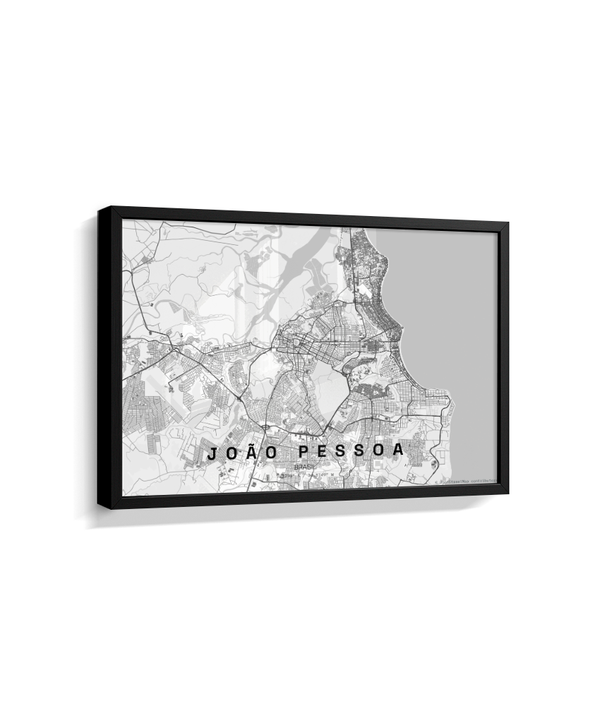 Quadro Mapa de João Pessoa - Horizontal
