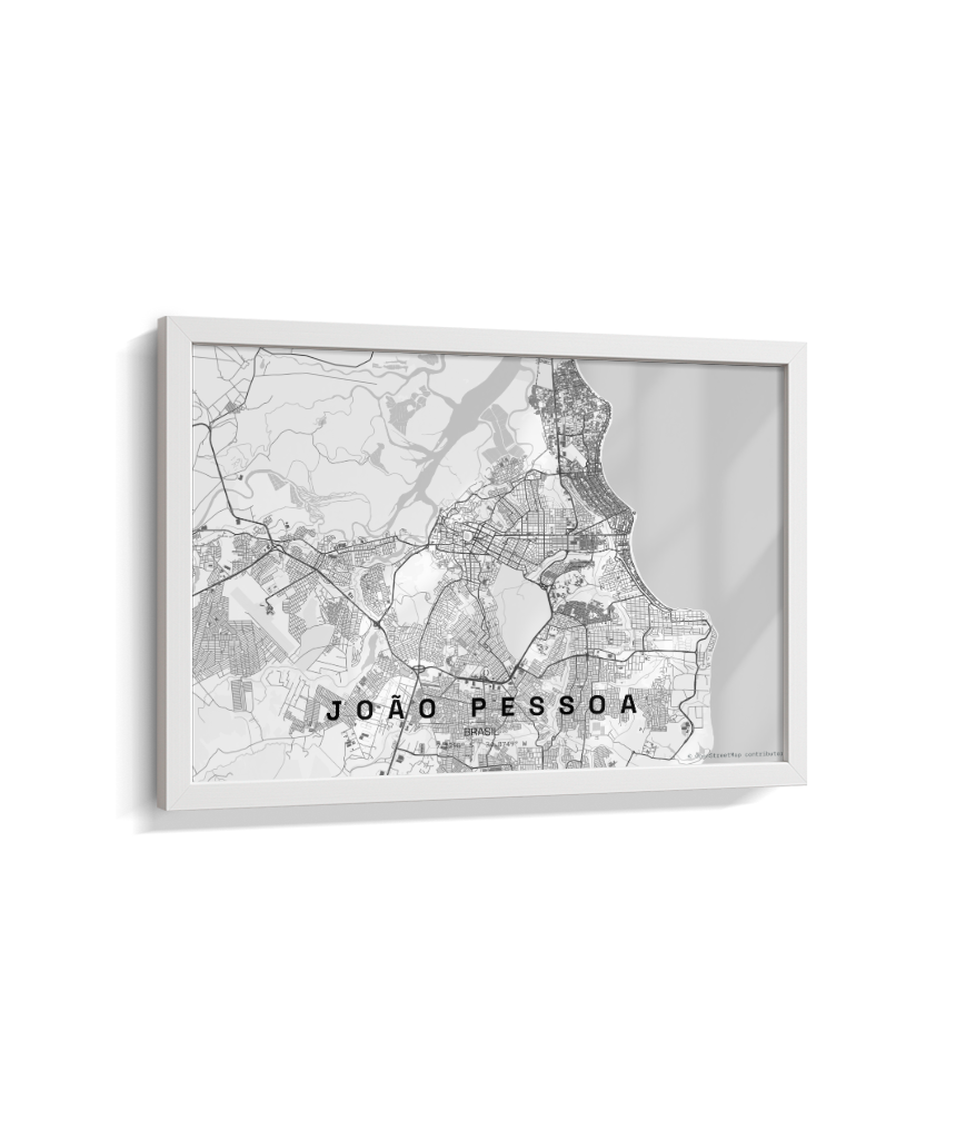 Quadro Mapa de João Pessoa - Horizontal