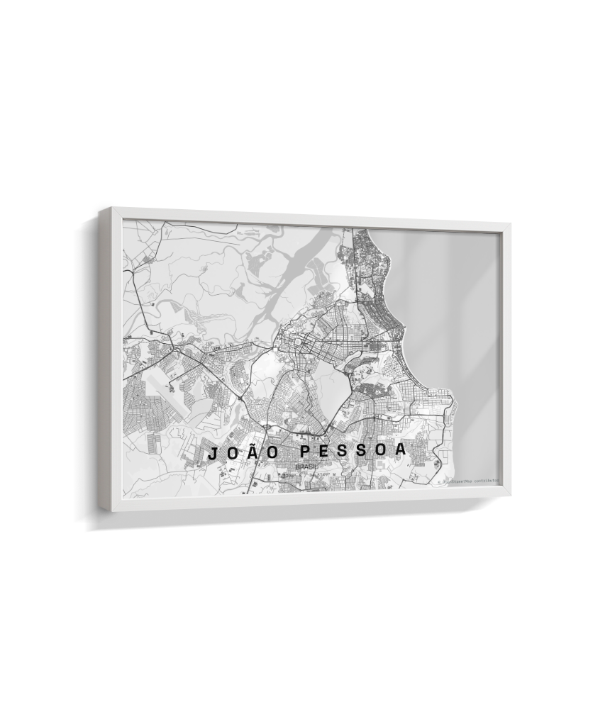 Quadro Mapa de João Pessoa - Horizontal