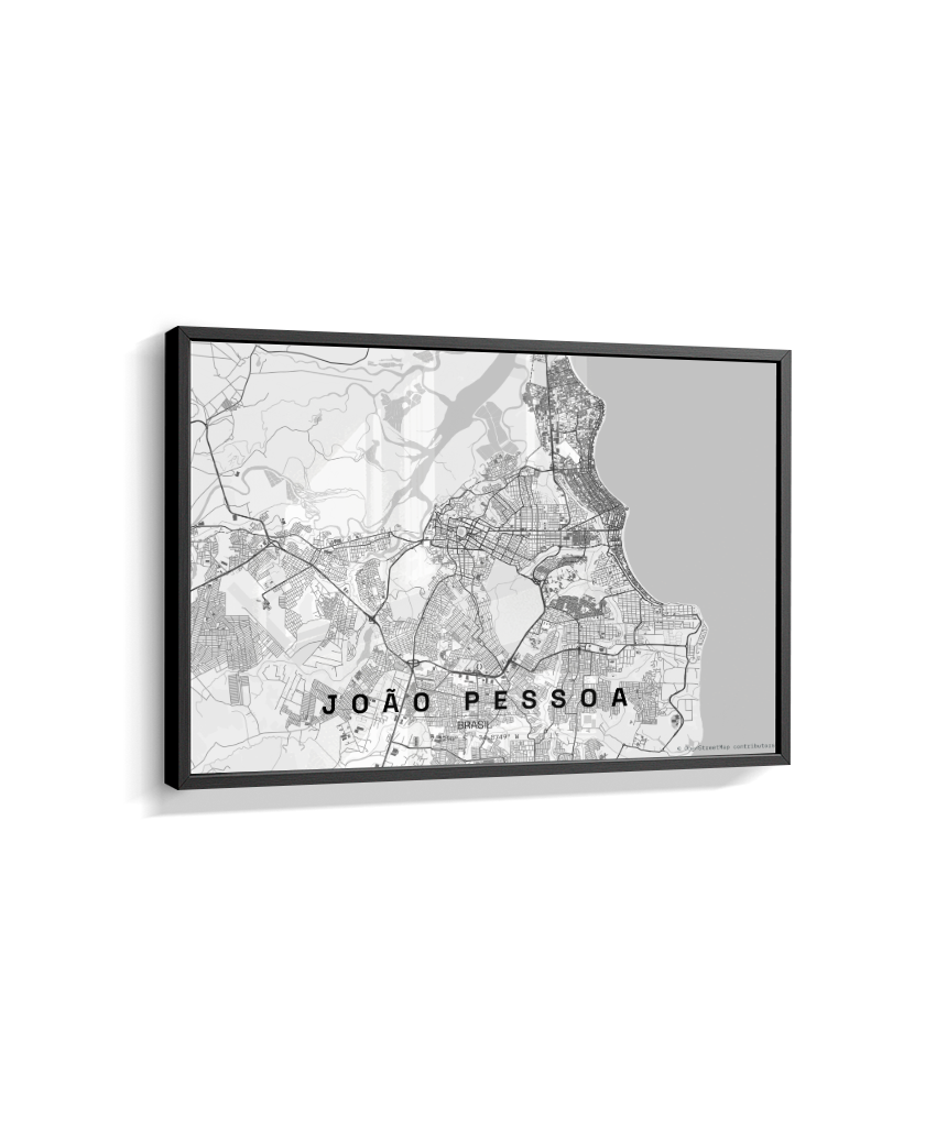 Quadro Mapa de João Pessoa - Horizontal