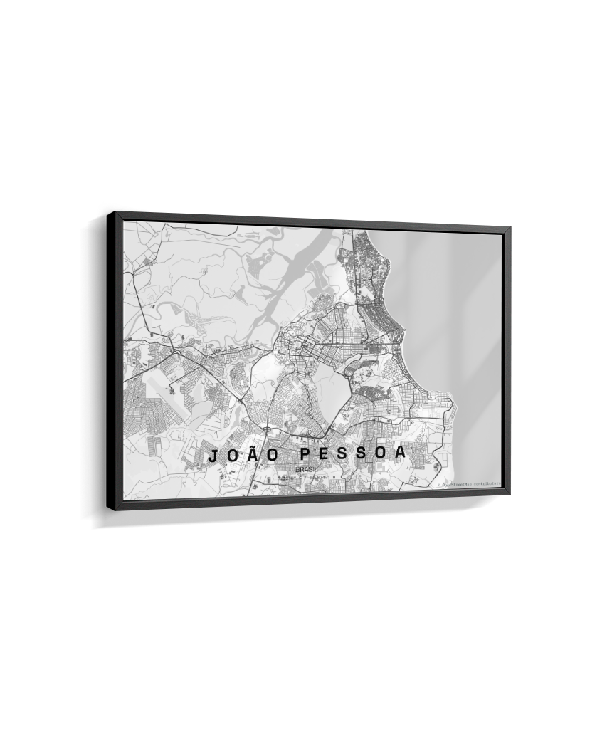 Quadro Mapa de João Pessoa - Horizontal