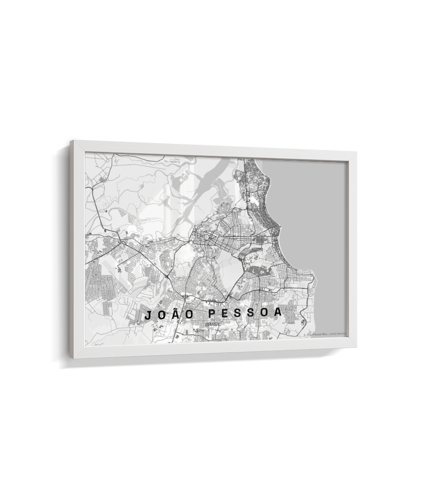 Quadro Mapa de João Pessoa - Horizontal