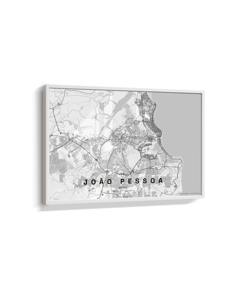 Quadro Mapa de João Pessoa - Horizontal