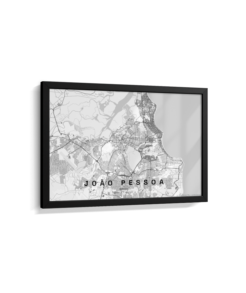 Quadro Mapa de João Pessoa - Horizontal