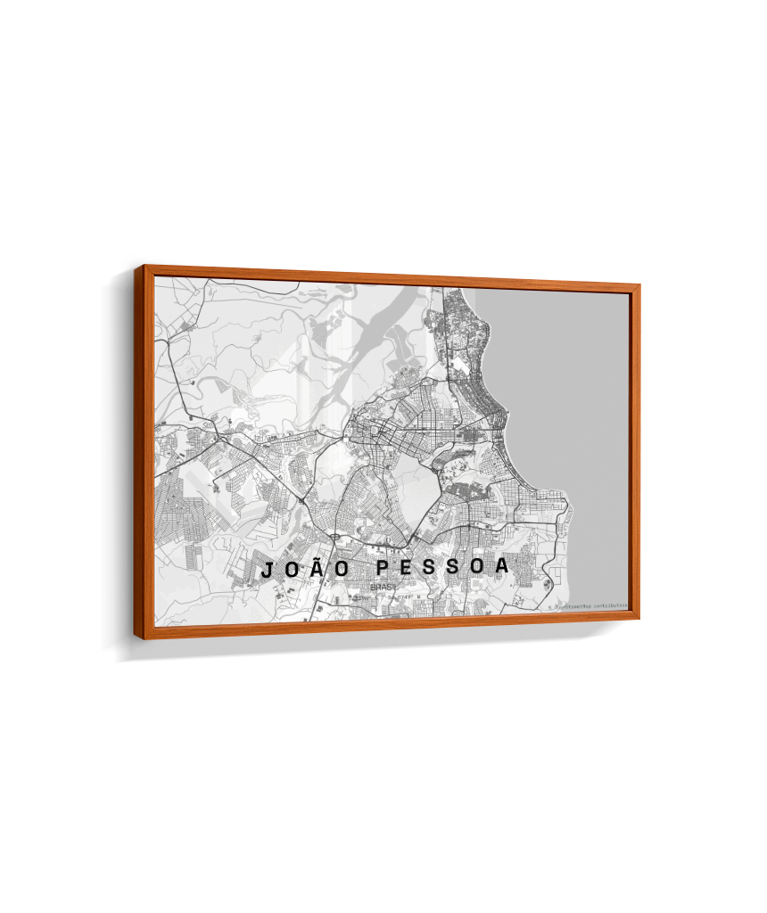 Quadro Mapa de João Pessoa - Horizontal