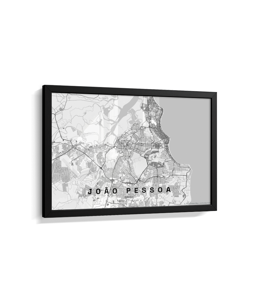 Quadro Mapa de João Pessoa - Horizontal