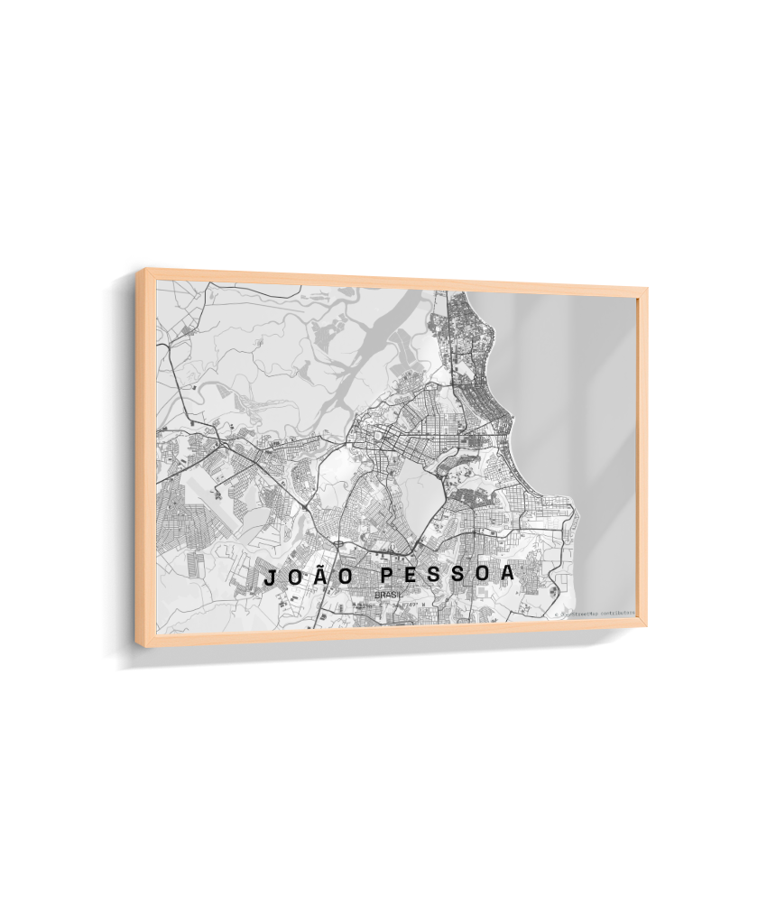 Quadro Mapa de João Pessoa - Horizontal