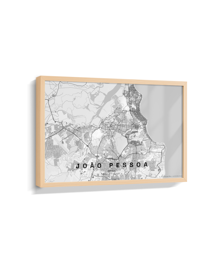 Quadro Mapa de João Pessoa - Horizontal