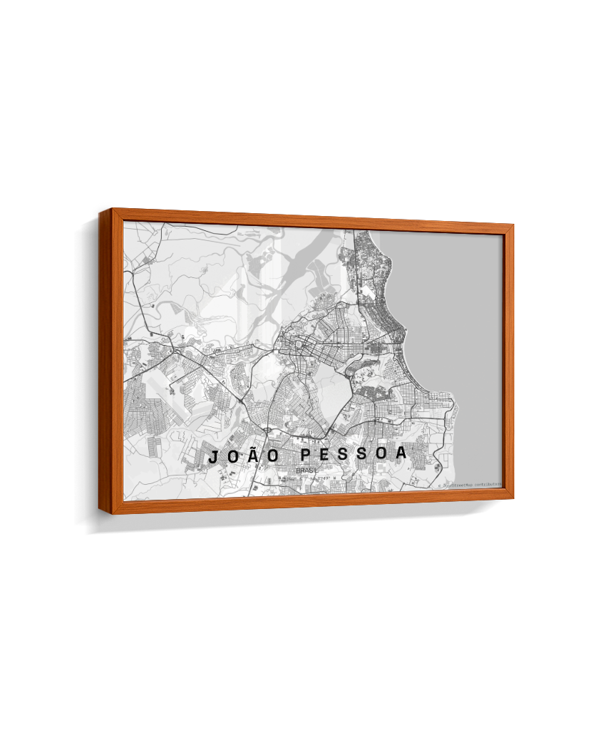 Quadro Mapa de João Pessoa - Horizontal
