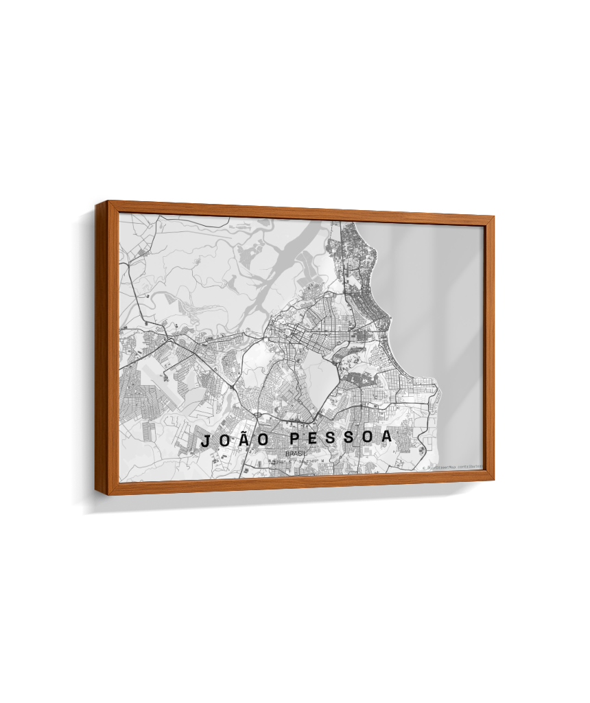 Quadro Mapa de João Pessoa - Horizontal