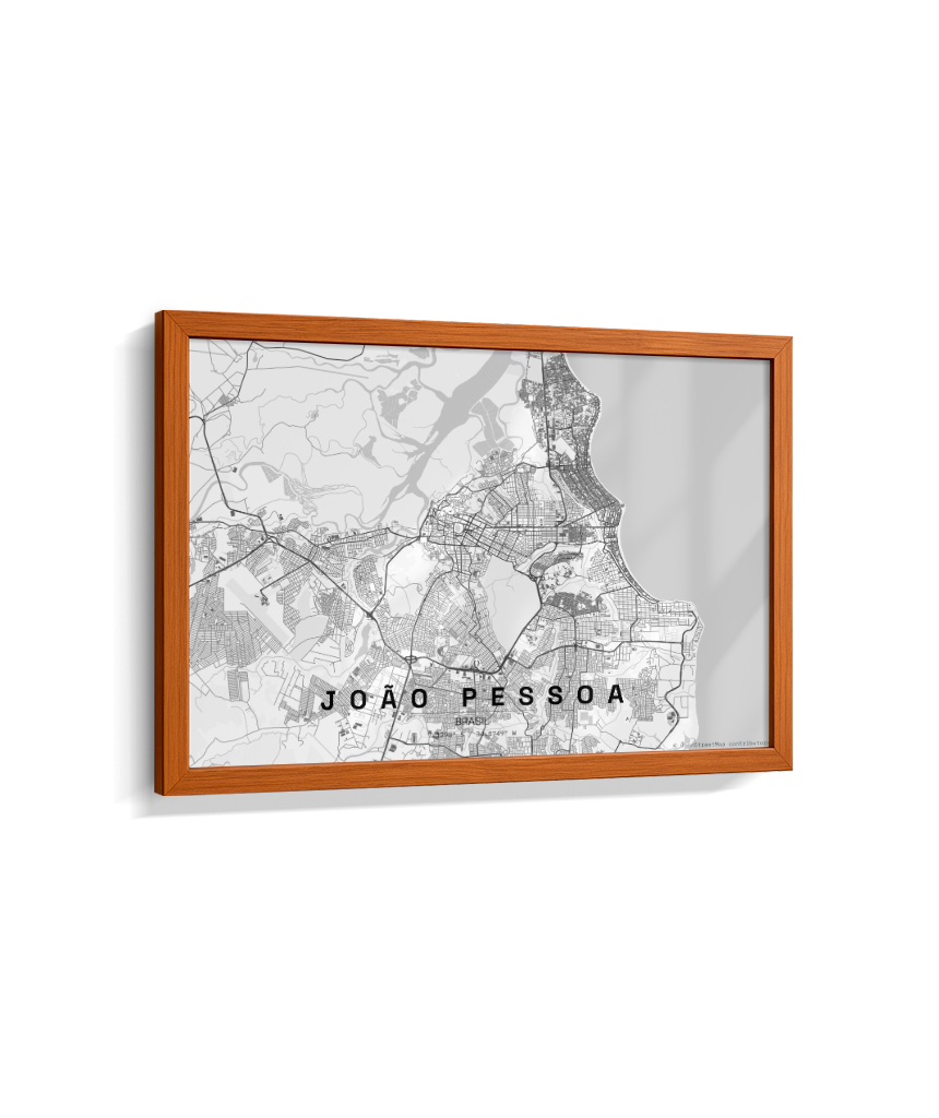 Quadro Mapa de João Pessoa - Horizontal
