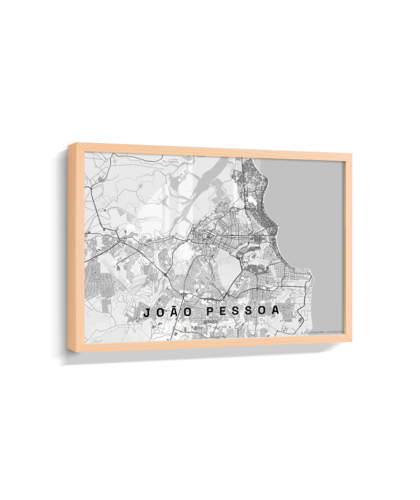 Quadro Mapa de João Pessoa - Horizontal