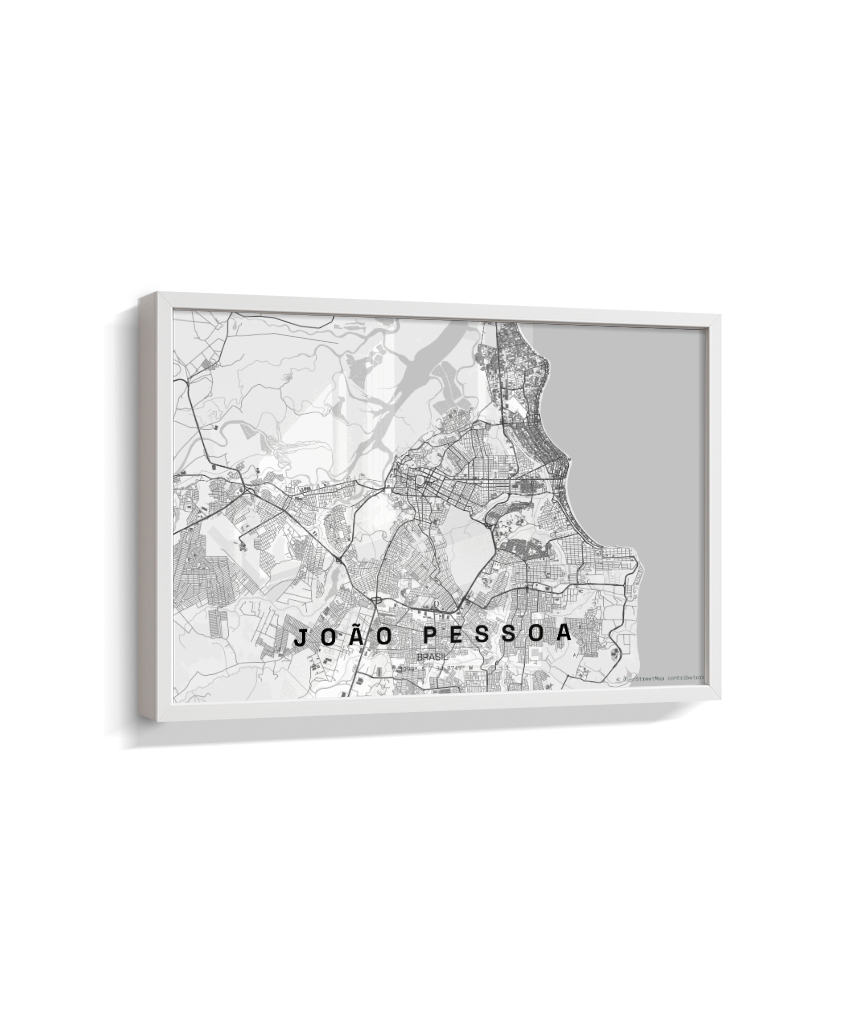 Quadro Mapa de João Pessoa - Horizontal