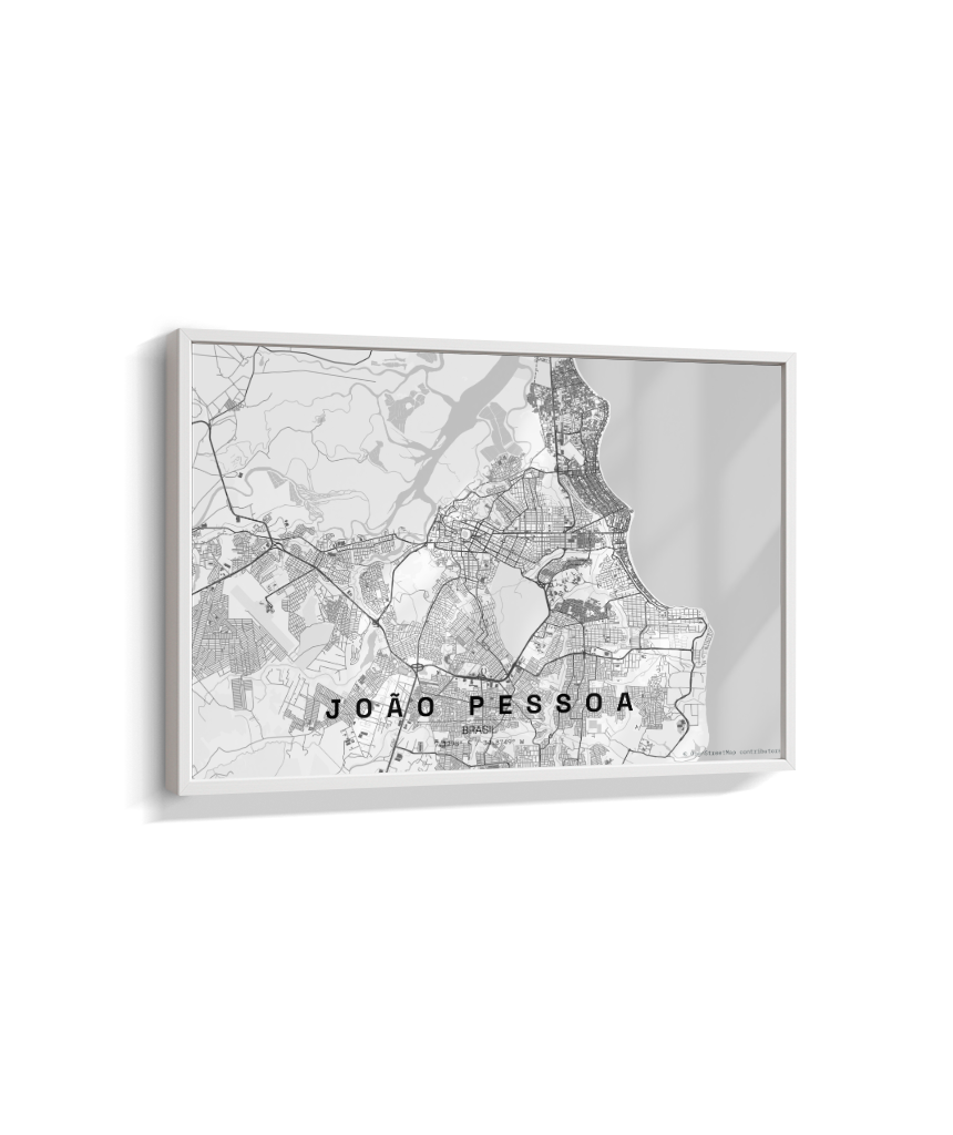 Quadro Mapa de João Pessoa - Horizontal