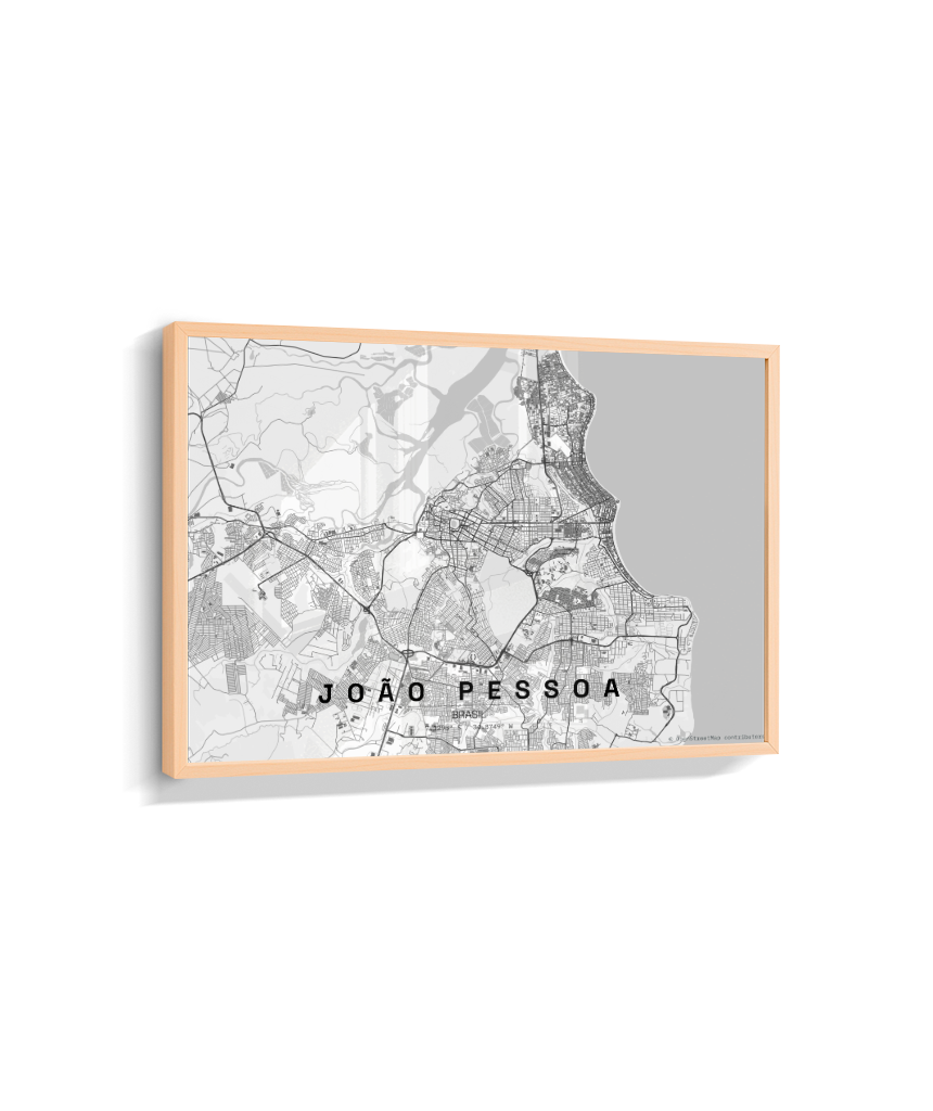 Quadro Mapa de João Pessoa - Horizontal