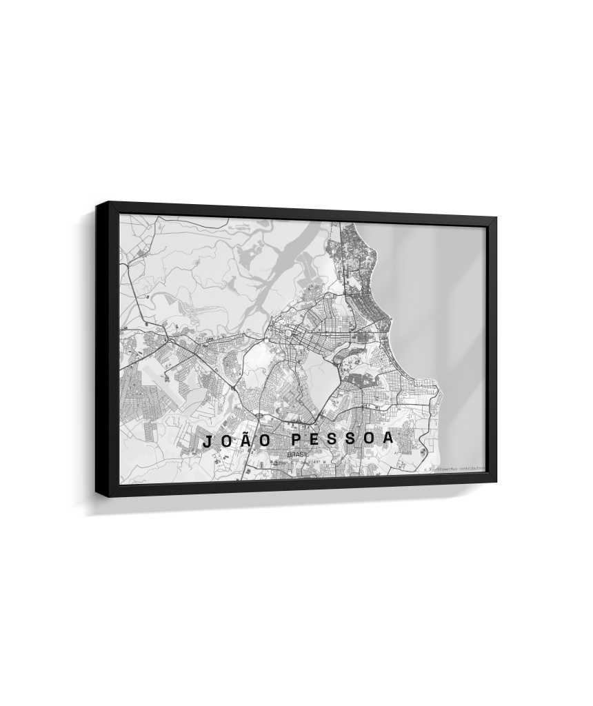 Quadro Mapa de João Pessoa - Horizontal